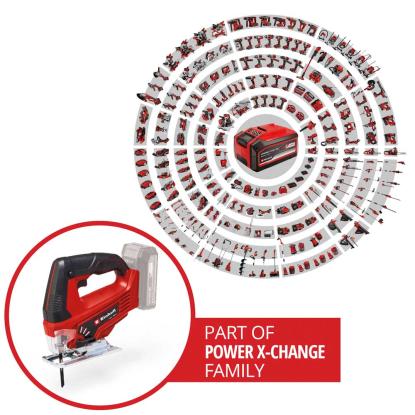 Einhell TC-JS 18 Li akku stiksav med kuffert, 5 klinger, 2,5 Ah batteri og lader