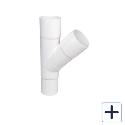 Plastmo grenrør, PVC, hvid, 75°