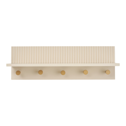 Rocca væghylde med knager, beige, 50 cm