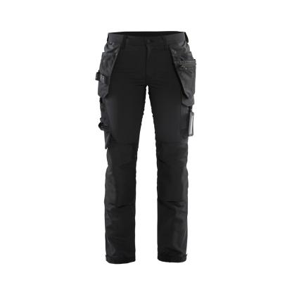 Blåkläder 7192 dame håndværker buks  4-vejs stretch, sort/mørk grå