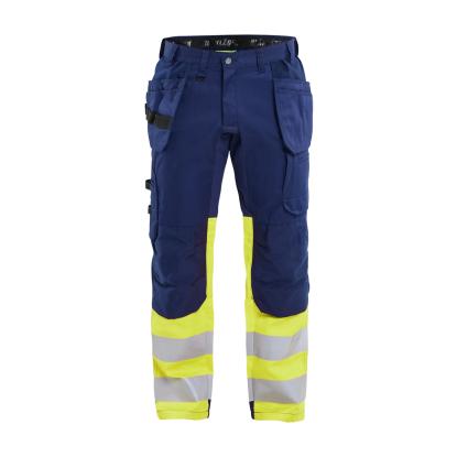 Blåkläder 1558 high vis buks med stretch, marineblå/hi-vis gul