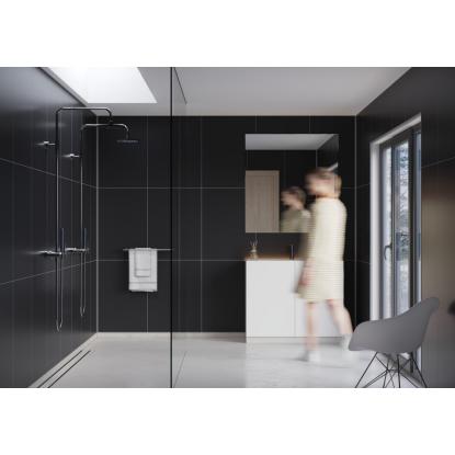 Fibo Colour vådrumspanel med 60 x 80 cm fliselook, 10 x 600 x 2400 mm, black silk