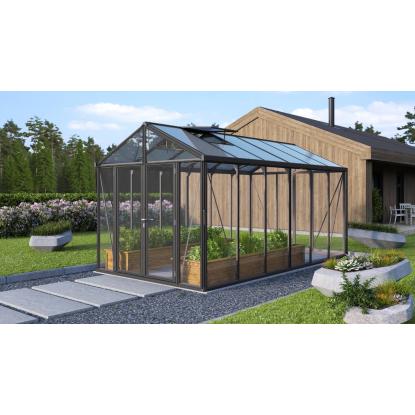 Vitavia Poseidon 11900 drivhus, sort, 3 mm hærdet glas + 10 mm polytag