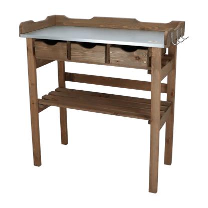 Esschert Design plantebord med skuffer og hylde, 82,1 x 37,9 x 80,1 cm
