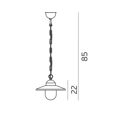 Norlys Karlstad loftlampe, E27, IP55, galvaniseret