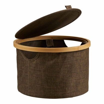 Noto kurv, bambus/stof, brun, Ø30 cm