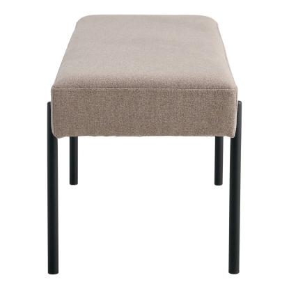 Bænk, stone med sorte ben, 100x36x42,5 cm