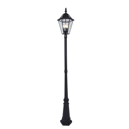 LUTEC LONDON LED lygtepæl med solceller og sensor, 227 cm, E12, IP44, mat rust