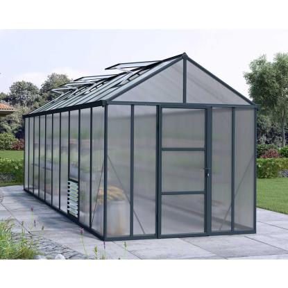 Canopia by Palram Glory drivhus, 15,3 m², grå, 10 mm poly, inkl. sokkel