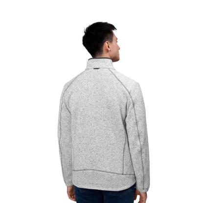 ID 0847 Zip-n-Mix strikfleece cardigan, melange, grå melange