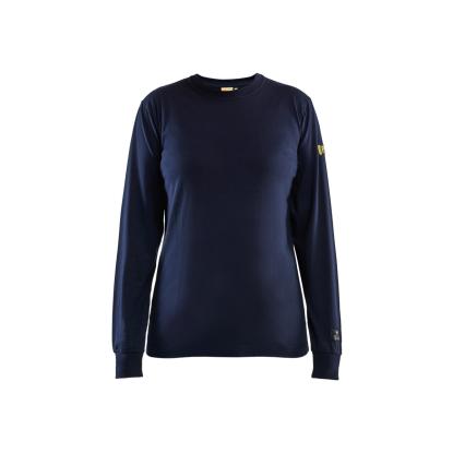 Blåkläder 3467 dame flammehæmmende t-shirt lang ærme, marineblå