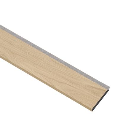 I-Wood afslutningsliste til 3-lamel akustikpanel, hvid olieret, grå filt og sort kerne, egefiner, 17 x 92 mm