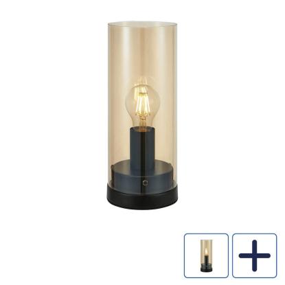Markslöjd Post bordlampe, sort/amber