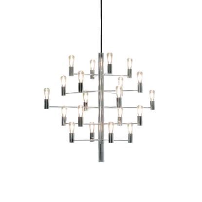 Herstal Manola LED lysekrone, 20 x E14, dæmpbar, krom