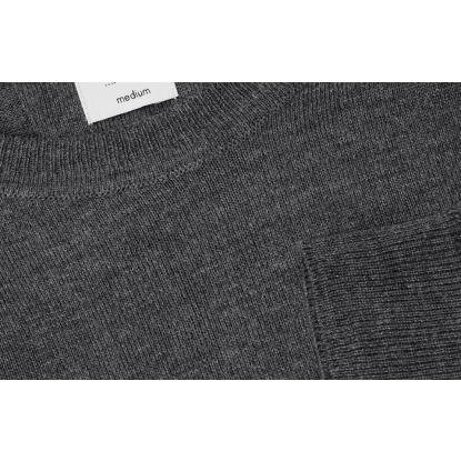 Seven Seas S650 The knit pullover med rund hals, mørk grå melange