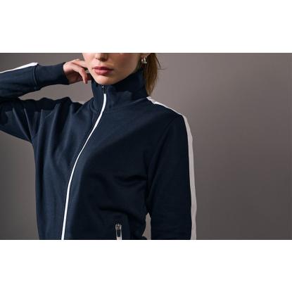ID 0627 sweat cardigan med kontrast, dame, navy