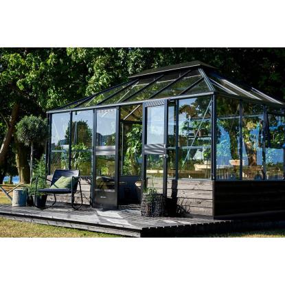 Juliana Grand Oase orangeri 13 m², murmodel, antracit, 3 mm hærdet glas