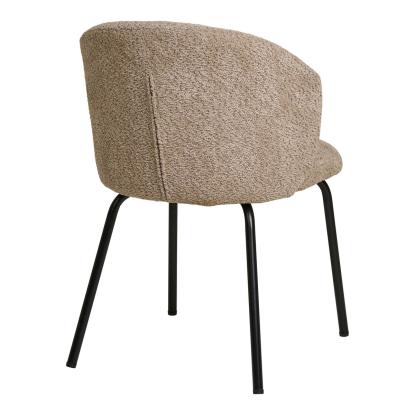 Safira spisebordsstol med beige bouclé og sorte ben