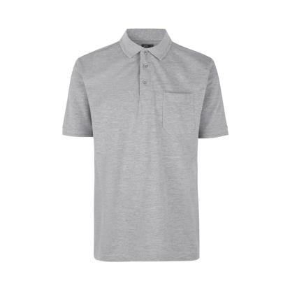 ID PRO Wear 0320 poloshirt med lomme, grå melange