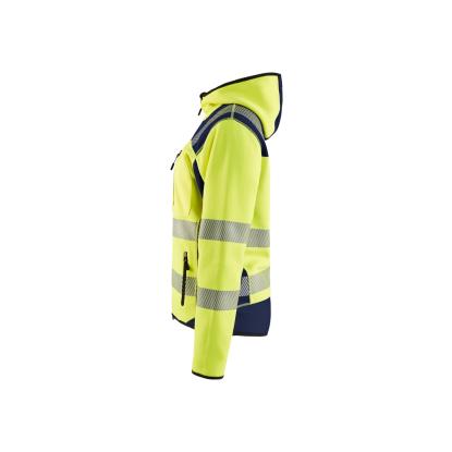 Blåkläder 4967 dame high vis strikket softshell jakke, hi-vis gul/marineblå