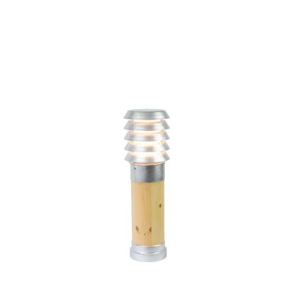 Norlys Alta Wood pullert, lille, galvaniseret/træ, E27, IP65
