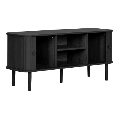 Nikko TV-bænk, sort fyr, 113 cm