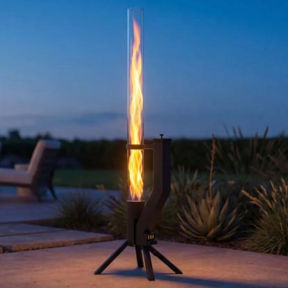 Gardenflare Klassisk ildrør, sort, H130,6 cm