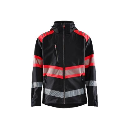 Blåkläder 4494 high vis softshell jakke, sort/hi-vis rød