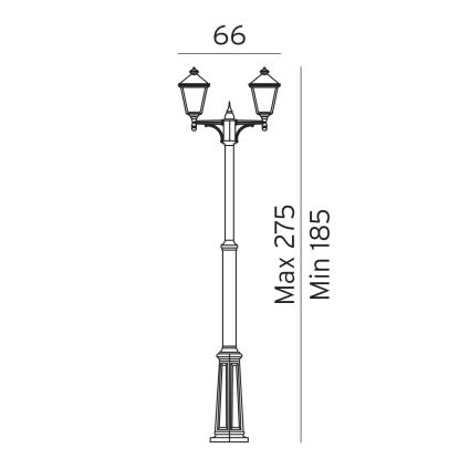 Norlys London Big lygtepæl med 2 lygtehoveder, E27 IP54, sort