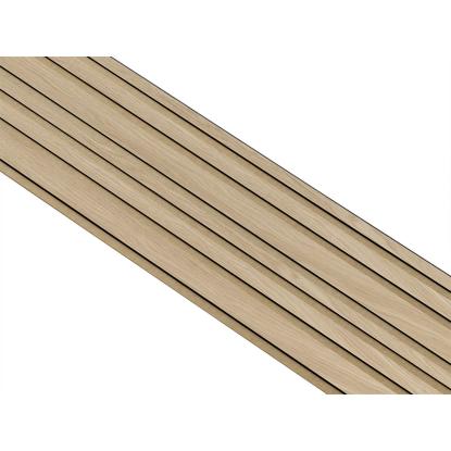 I-Wood Medio+ Mixed akustikpanel, hvid olieret, brun filt og sort kerne, egefiner, 17 x 300 mm