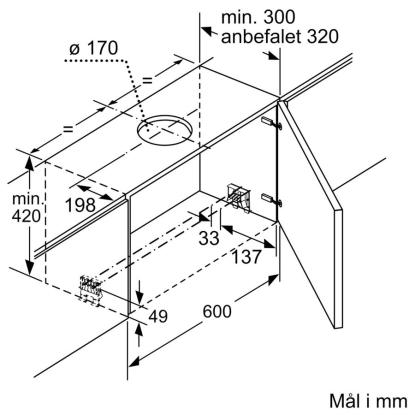 Siemens iQ300 skabsintegreret emhætte LI97RB531, sølv, 90 cm