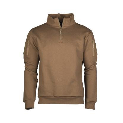 Mil-Tec Tactical sweatshirt med lynlås, dark coyote brun 