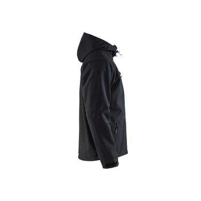 Blåkläder 4949 softshell jakke med hætte, sort/koboltblå