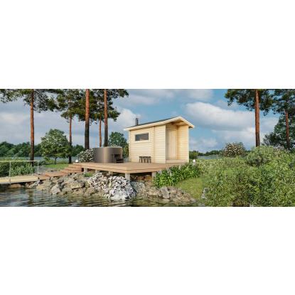 Luoman Lillevilla Riekko udendørs sauna med terrasse - 5,9 m²