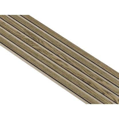 I-Wood Basic Original akustikpanel, mørkebrun olieret, beige filt og sort kerne, egefiner, 17 x 300 mm 