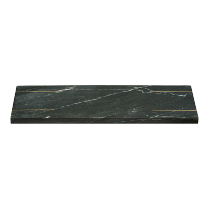 Diu bakke, sort marmor/messing, 38 x 12,5 cm