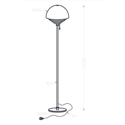 Herstal Motown gulvlampe, Ø36 cm, H150 cm, E27, sort
