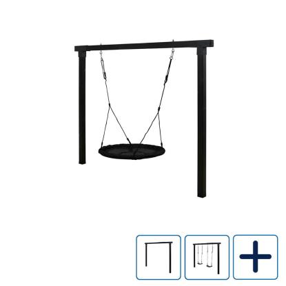 PLUS Cubic gyngestativ med sorte beslag, sort, 268 x 9 x 209 cm