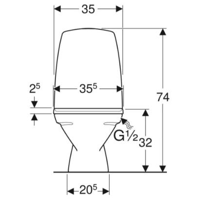 Ifö Sign 6820 børnetoilet til limmontering, inklusiv sæde, 33 cm højt, hvid