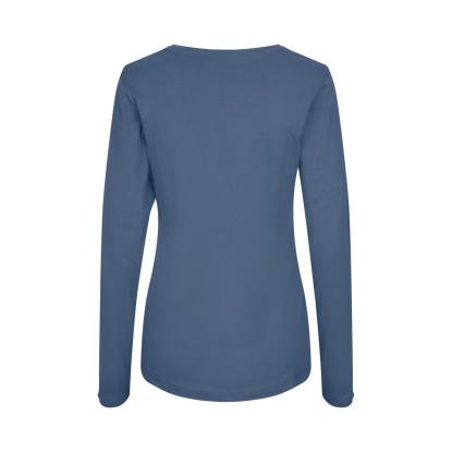ID 0509 Interlock T-shirt med lange ærmer, dame, indigo
