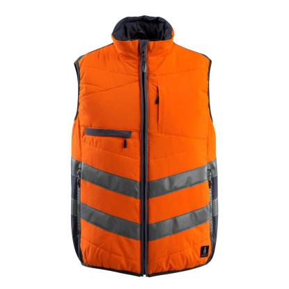 MASCOT SAFE SUPREME Grimsby vintervest, hi-vis orange/mørk marine