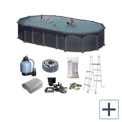 Gre by Swim & Fun oval pool, sort grafit