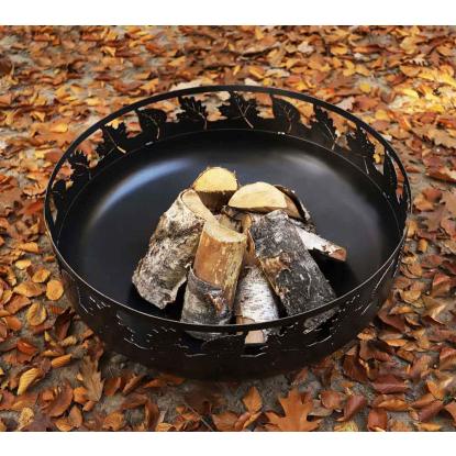 Cook King Toronto bålsted med bladmønster, stål, sort, Ø80 cm
