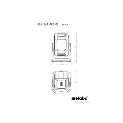 Metabo BSA 12-18 LED 2000 arbejdslampe, 12-18V, uden batteri og lader
