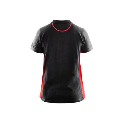 Blåkläder 3390 dame poloshirt, sort/rød