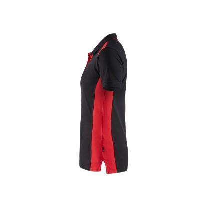 Blåkläder 3390 dame poloshirt, sort/rød