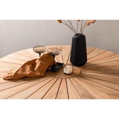 Venture Design Croft havebord, teaktræ, sort/natur, Ø120 cm