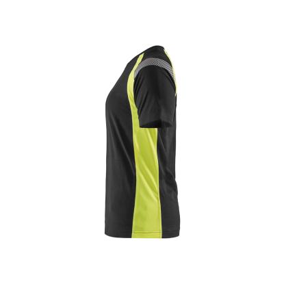 Blåkläder 3402 dame t-shirt, sort/hi-vis gul