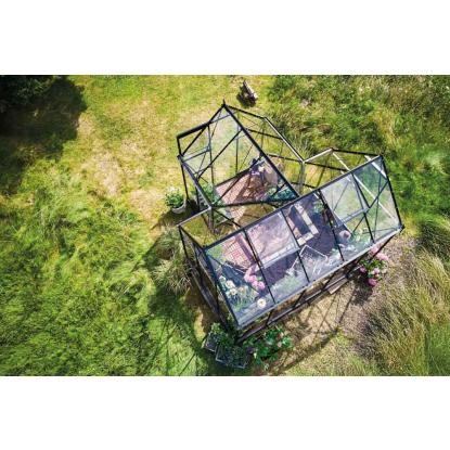 Halls Icon Gardenhouse 6 drivhus 8,6 m², sort, 3 mm hærdet glas