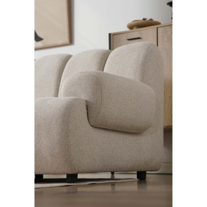 Taza 3,5 personers venstrevendt modulsofa med puf, sand